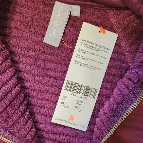 SWEATY BETTY QUARTERPIPE HALF ZIP FLEECE TOP XS - Picture 9 of 11